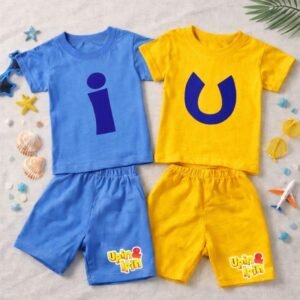 setelan baju kaos anak upin dan ipin lengan pendek untuk 1 10 tahun